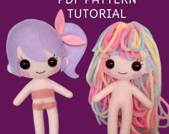 Patrón PDF Tutorial diy - MUÑECA BÁSICA - 12-15-18 cm - Peluche/muñeco de fieltro tutorial hecho a mano - apostila digital