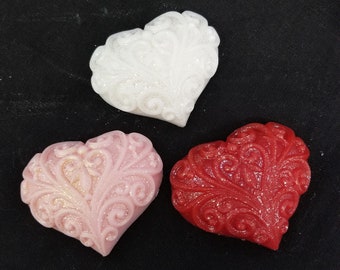 Three Heart Filigree soaps