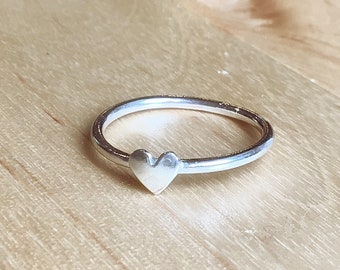 Beautifully Simple, Solid Sterling Silver Ring With a Tiny Silver 