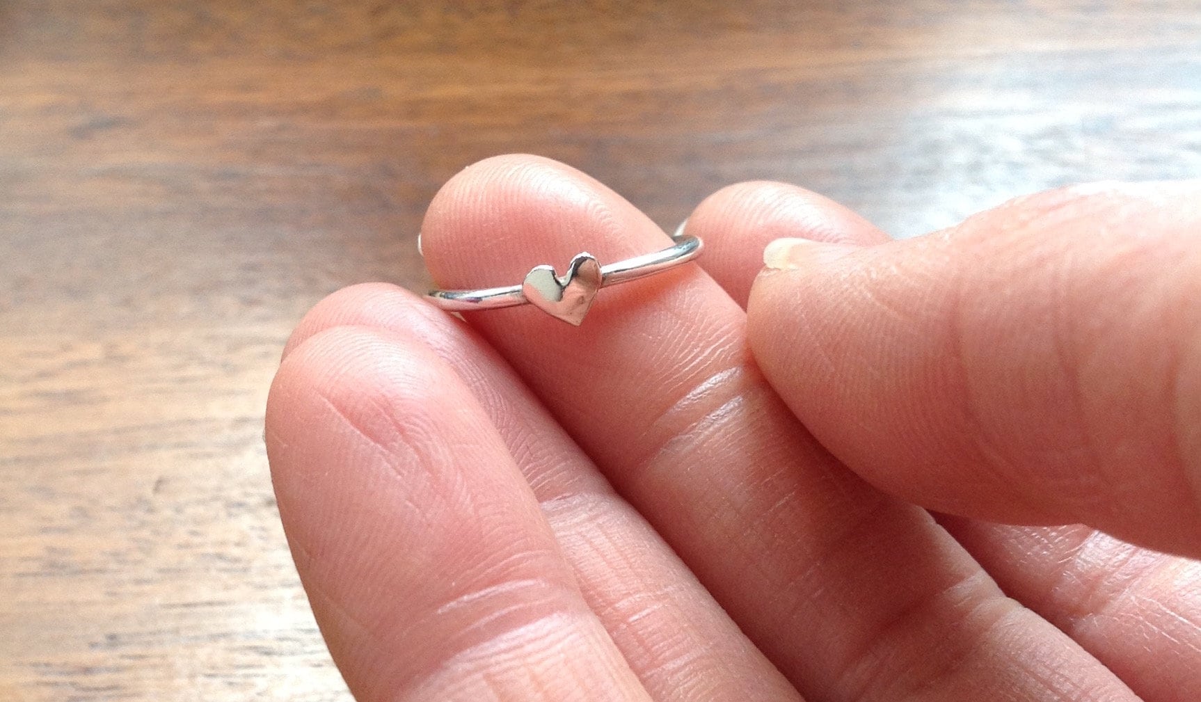 Beautifully Simple, Solid Sterling Silver Ring With a Tiny Silver 