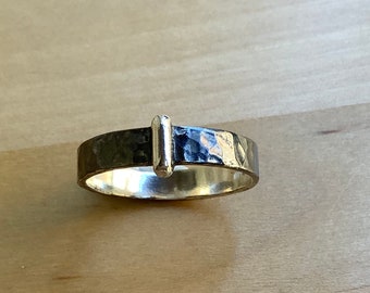 Darkened Sterling Silver Celtic Wedding Band - Handmade Outlander Ring