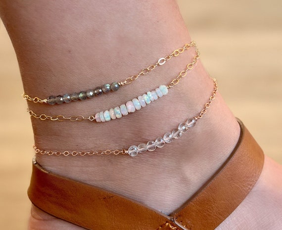 Gemstone cheap ankle bracelet