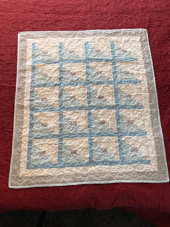 Log Cabin Baby Quilt Etsy