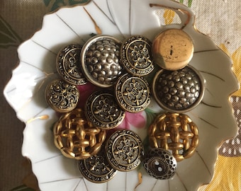 Vintage Metal Triangular Self Cover Buttons X 5 Sets