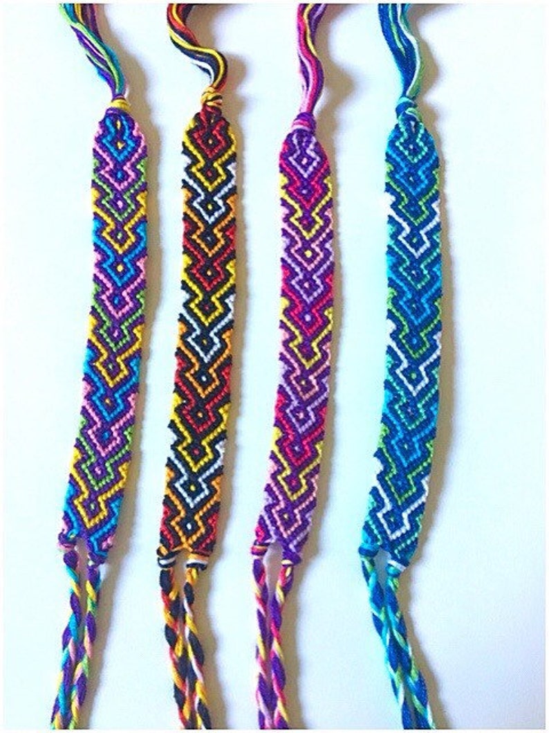 Zigzag Chevron Friendship Bracelets Arrowhead Diamond Dot Etsy UK
