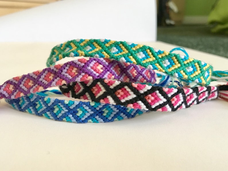Diamond Friendship Bracelets Woven Bracelets Friend Gift Etsy