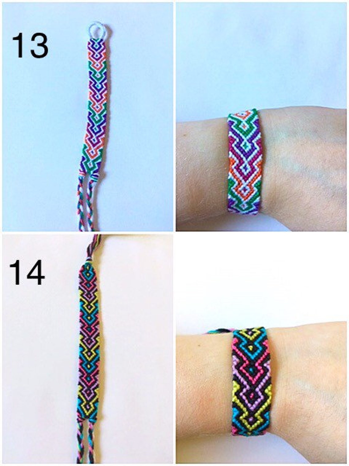Zigzag Chevron Friendship Bracelets | Arrowhead | Diamond Dot | Aztec ...