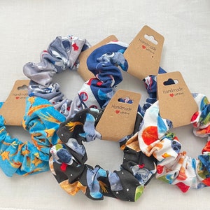 Space-themed Hair Scrunchies | Handmade Cotton Hair Ties | Accessories