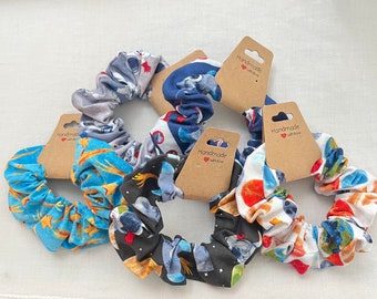 Space-themed Hair Scrunchies | Handmade Cotton Hair Ties | Accessories