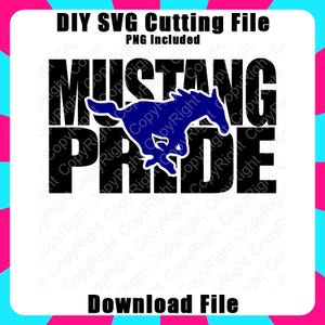 Mustang Pride Mascot SVG Vector Download DIY Cut Cutting File Cricut Silhouette