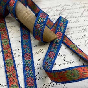 3/8&quot;Vintage Französische Jacquard Schleife Schleifen Schärpe Bögen Blumen Zierborte #499&quot;