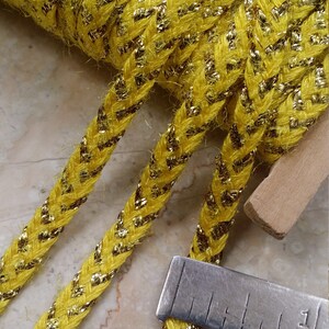 1/4&quot; tresse vintage Français tresse Vibrant jaune d’or accent 204-09, Noël, noeuds, de la sangle, cravate, costume, garniture, garniture, Français