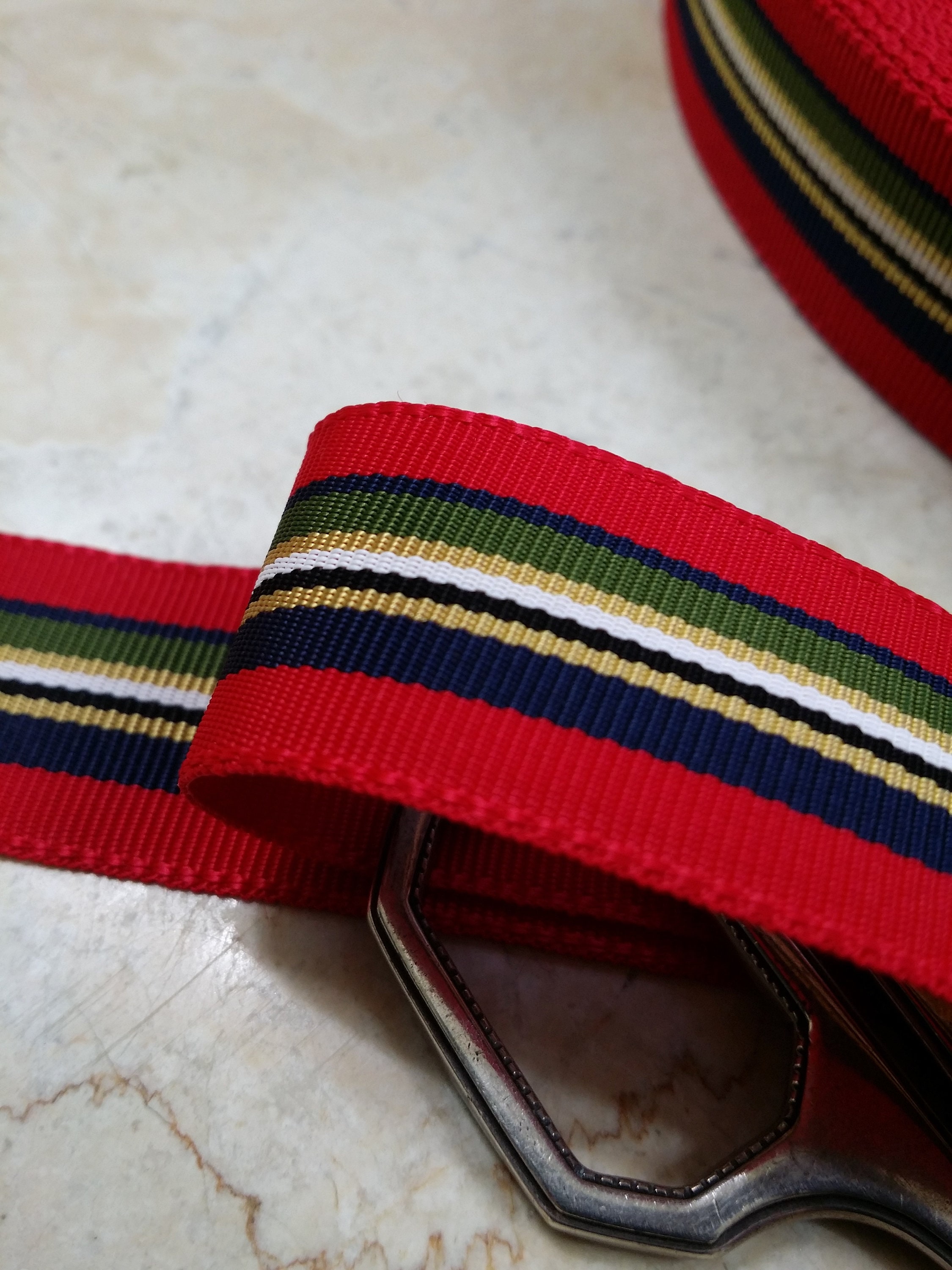 7/8 Straight Edge Vintage Stripe woven Millinery Ribbon | Etsy