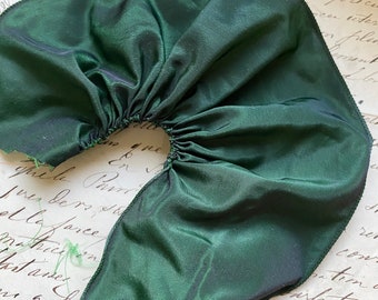 2.875" Nastro in taffetà cablato francese vintage Nastro verde/nero iridescente Fai da te, Natale, ghirlanda di fiori bouquet da sposa fiocco cucito artigianale
