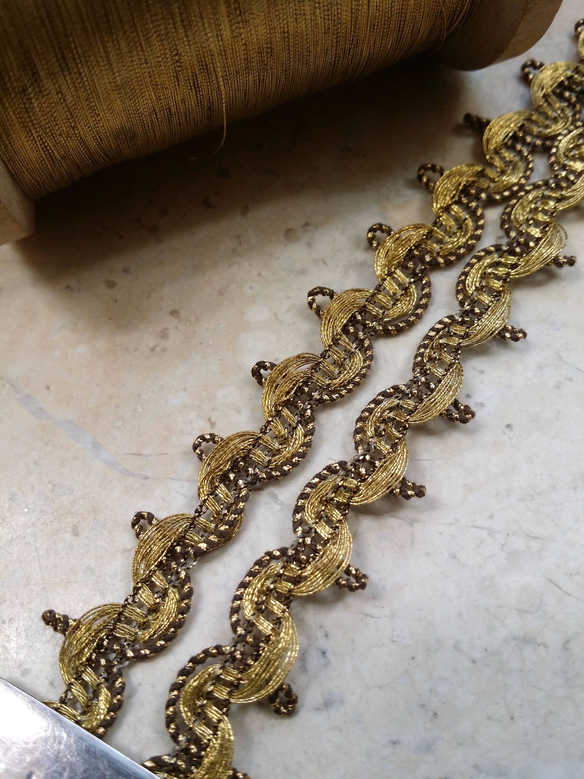 SALE 3/8 Vintage METAL Passementerie Gimp Braid Looped - Etsy