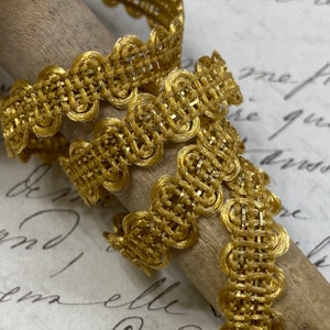 1/4 &quot;Vintage METALL metallic Posamenten Kordelgeflecht, Gold winzige Zierleiste, Puppe Zierleiste, Reenactment Kostüm Theater Lampenschirm Hutmacherei