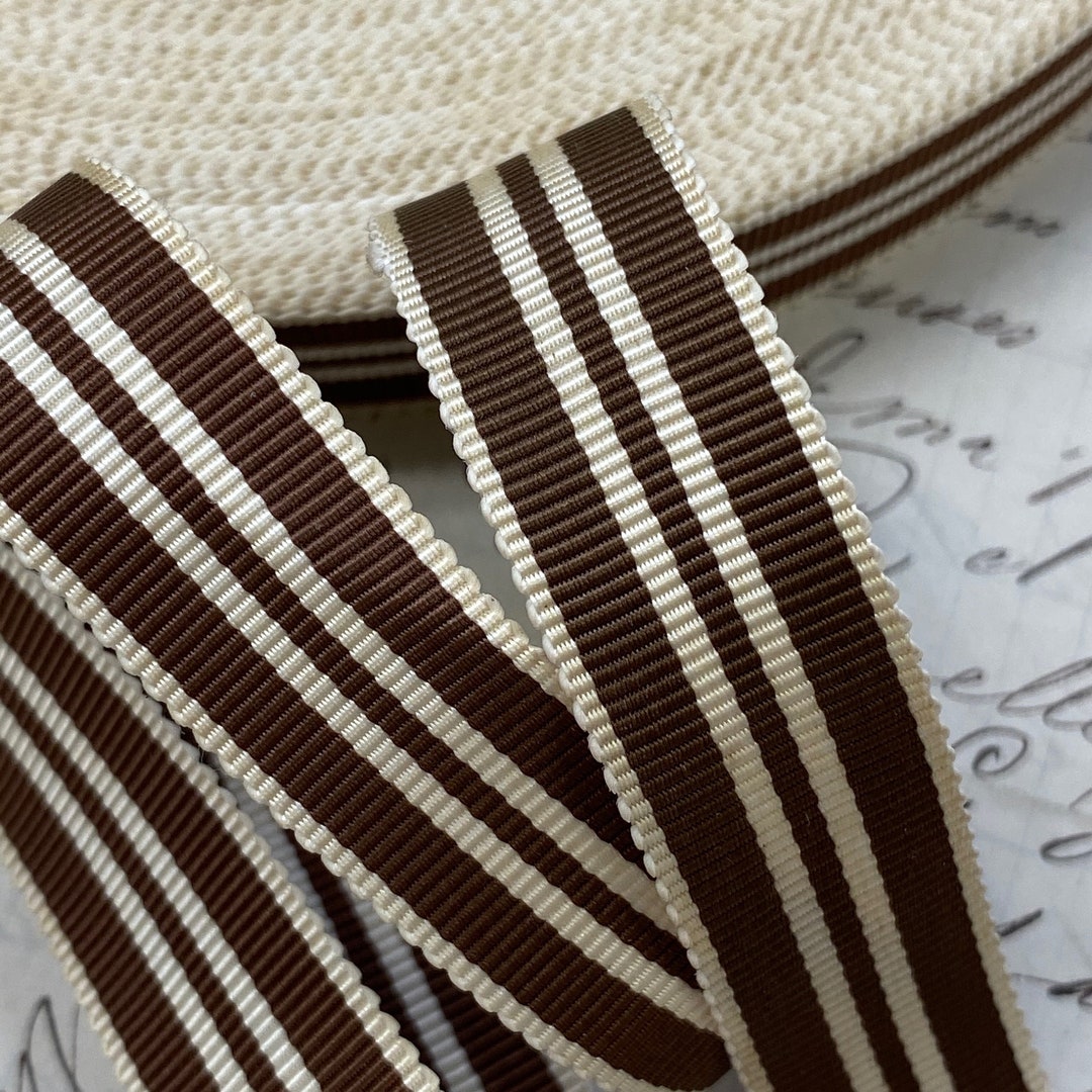 5/8" Sawtooth Edge Vintage Stripe Millinery Ribbon Grosgrain Hatter ...