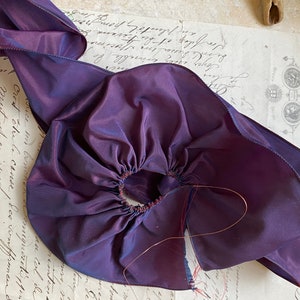 2.875” Vintage French Wired Taffeta Ribbon Iridescent Grape Jewel tone ribbon Christmas wreath flowers wedding bouquet bow craft sewing