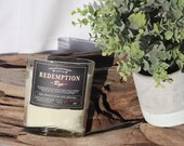Redemption rye whiskey candle-whiskey bottle- whiskey candle-soy candle-handmade- gift- non toxic- pet safe