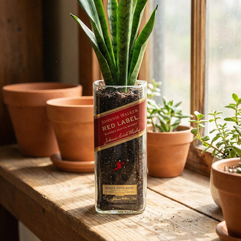 Johnnie Walker Red Label Soy Wax Candle, Upcycled Bottle, Custom Scent, husband Gift image 6