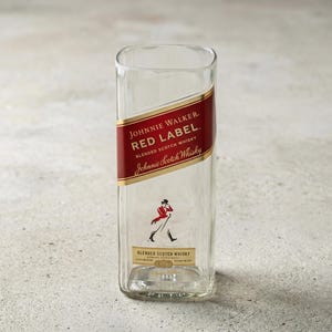 Johnnie Walker Red Label Soy Wax Candle, Upcycled Bottle, Custom Scent, husband Gift image 1