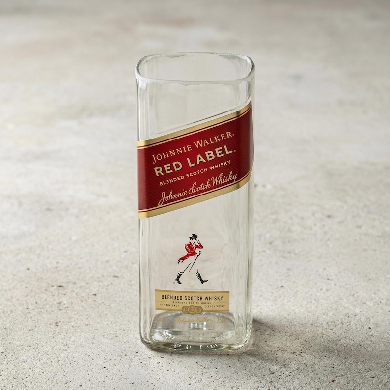 Johnnie Walker Red Label Soy Wax Candle, Upcycled Bottle, Custom Scent, husband Gift image 1