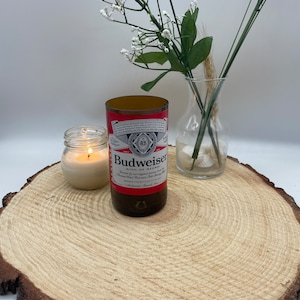 Beer candle Budweiser candle budweiser beer gift beer drinker gift for him custom candle gift soy candle custom man cave housewarming gift