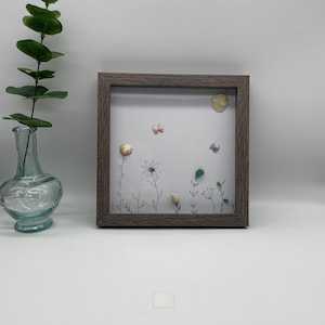 Sea Glass flower Art Boho Coastal Decor Unique Gift for Nature Lover mothers day gift beach lover gift for beach house decor gift basket