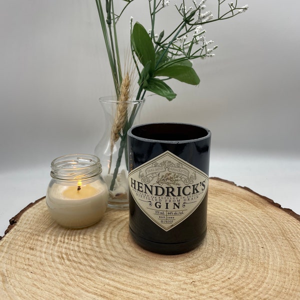 Hendricks gin gift for dad gift for mom gift for boyfriend candle unique vase custom candle gift basket idea for gin lover gin drinker gift