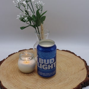 Bud light can candle fathers day gift for dad handmade beer candles unique gift for beer lover budweiser drinker man cave gift for boyfriend