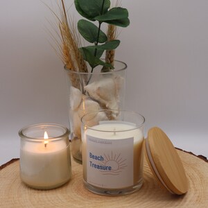 Treasure candle gift for girlfriend gift for friend beach house décor nautical gift unique candle sea shell gift candle sea glass candle