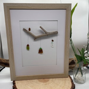 Bird house sea glass art gift for beach lover gift for mom gift for girlfriend gift basket unique gift for grandma beach house  bird decor