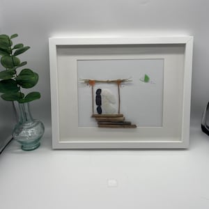 Art de mariage en verre de mer pour les mariés sur le quai avec voilier, décoration nautique romantique, cadeau de mariage unique, cadeau d&#39;anniversaire pour une patrie de fiançailles
