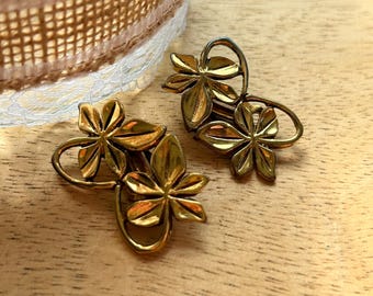 Boucle D'Oreille Vintage Dorée - Signée JEAN PATOU PARIS - Clips - Parfait État