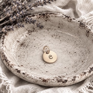 Gold Initial Charm | Hand Stamped Personalized Jewelry