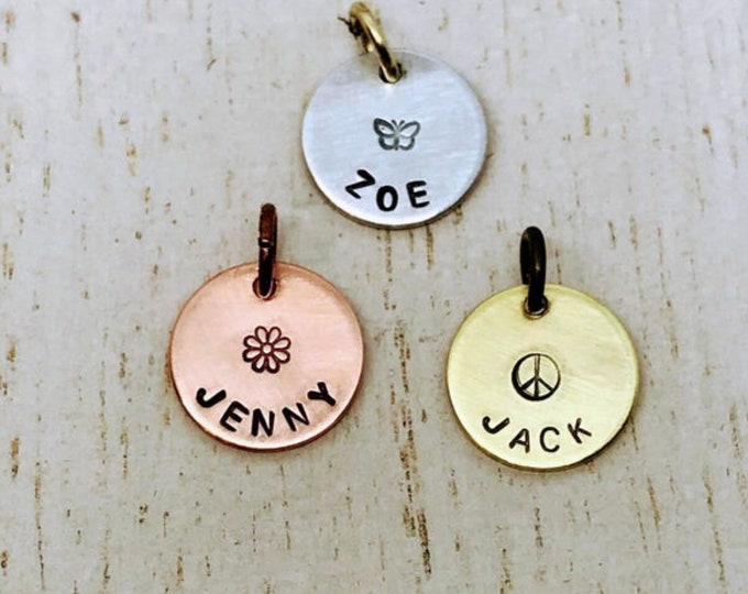 Gift for her Personalized name charms Mother\u2019s jewelry Mixed Metal Jewelry child name necklace Grandmothers Necklace Name necklace