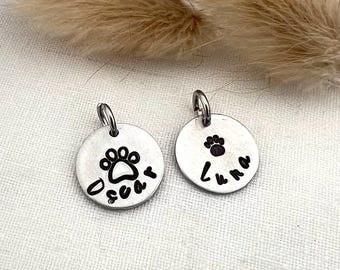 Personalized Paw Print Pet ID Tag | Custom Engraved Cat and Dog Collar