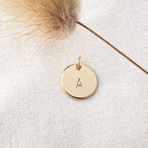 Personalized Gold Initial Disc Charm | Custom Letter Pendant | Gift for Her | Initial Charm | Initial Pendant |  Letter Charm | Add on Charm