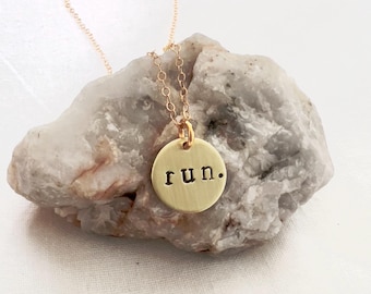 Run Necklace | Sterling Silver Marathon Pendant | Gift for Runner