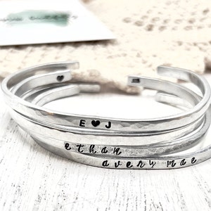 Personalized Bracelet | Custom Quote | Sterling Silver Cuff | Hand Stamped Jewelry |  Stacking Cuff | Personalized Gift For Her