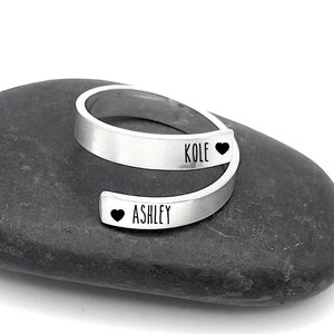 Personalized Ring | Wrap Ring |  Sterling Silver Ring | Name Ring |  Message Ring | Initial Ring | Personalized Gift