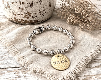 Personalized Bracelet  | Name Charm Bracelet | Mixed Metal Jewelry | Gift For Grandmother | Gift for Mom |  Mothers Day gift