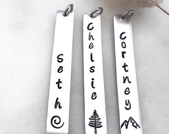 Personalized Name Charm For Necklace |Custom Name Tag | Bar Charm | Add on Charm | Gift For Mom | Friendship Gift