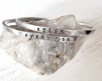 Personalized Sterling Silver Cuff Bracelet | Hand Stamped Quote
