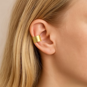 Ear Cuff | Brass Ear cuff | No Piercing Earring | Handmade Ear Wrap | Minimalist Gold Tone Cuff | Unisex Jewelry