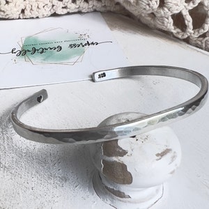 Custom Message Bracelet | Sterling Silver Bracelet | Hand Stamped Text | Gift for Her or Him | Personalized Bracelet