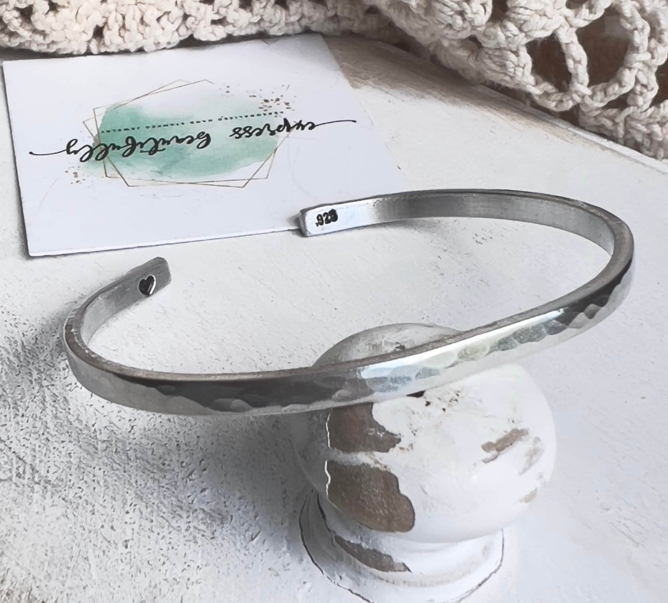 Silver Stamped Bangle - Etsy