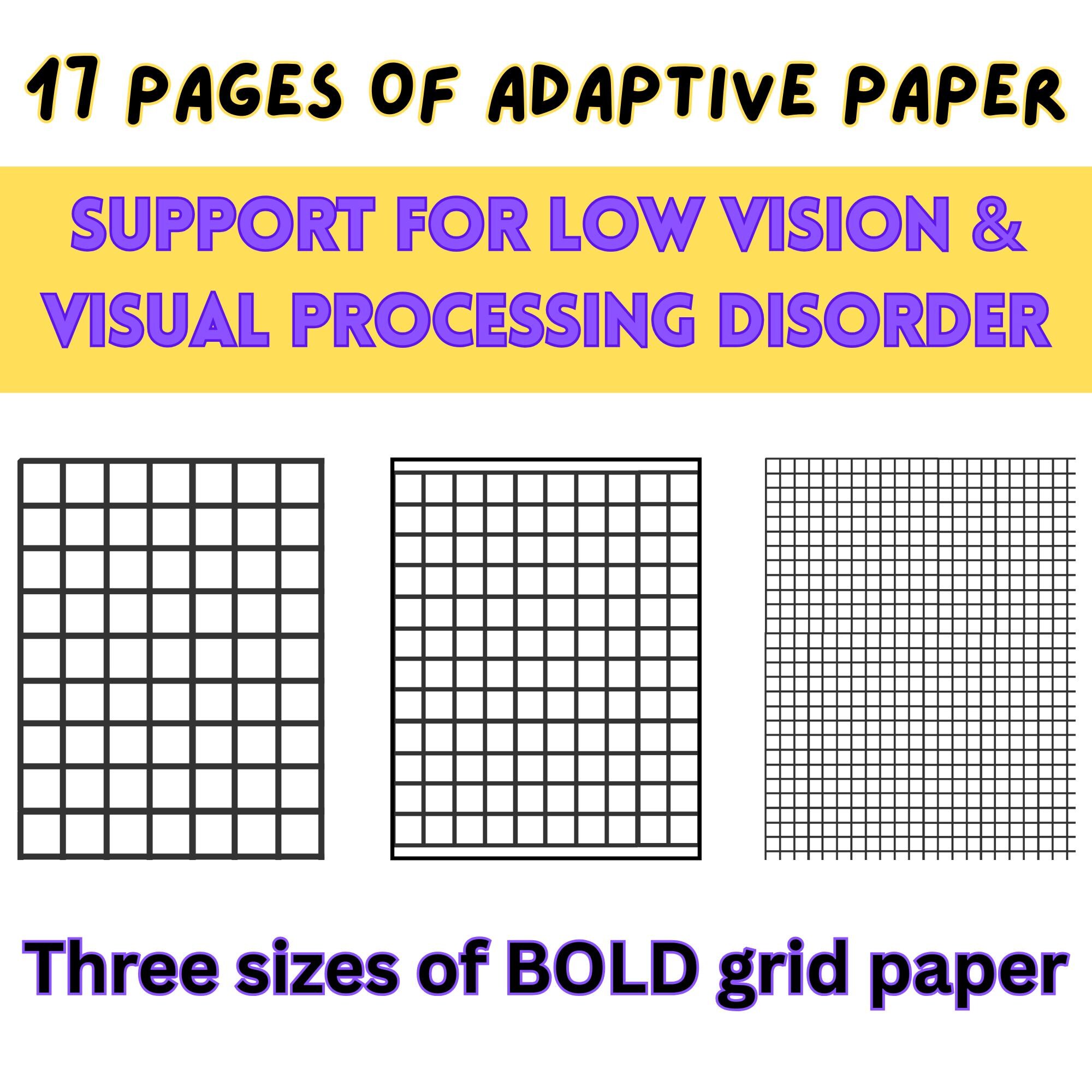 Adapted High-contrast Writing & Grid Paper Bundle (17 Pages) | Ot ...