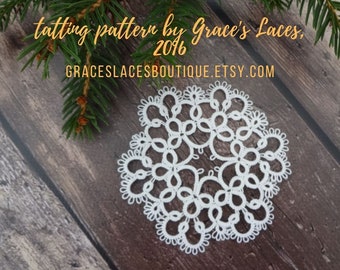 Christmas snowflake tatting pattern "Bellatrix" PDF
