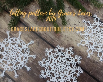 3 Shuttle tatting patterns of snowflakes "Three Sisters"